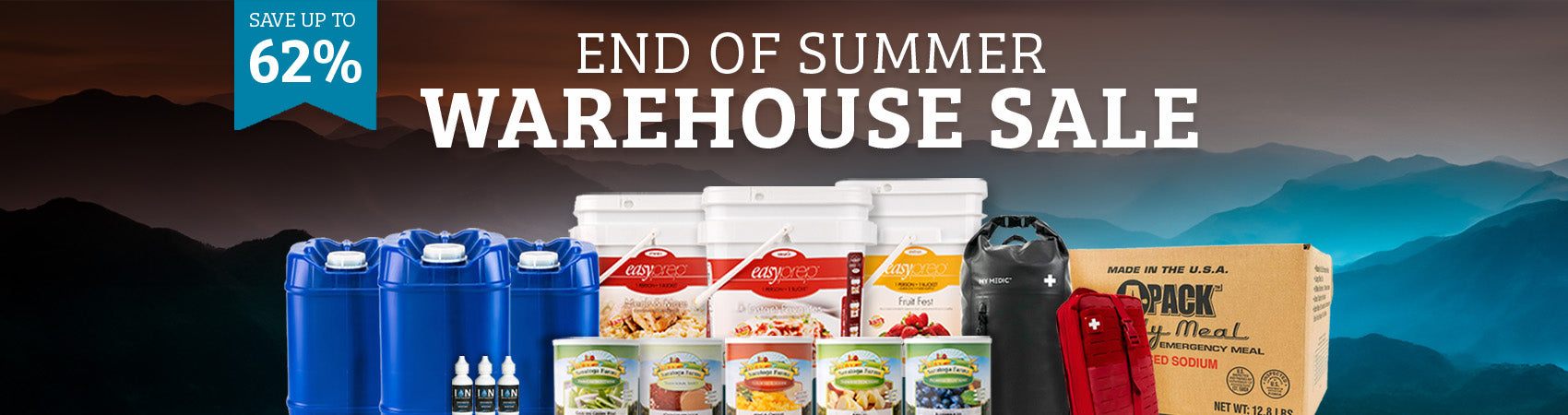 Emergency freeze dried food & Water Storage On Sale Now